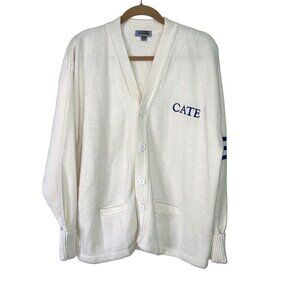 Edwards Andrew Rohan Womens Cardigan Sweater White Size XL Vintage Acrylic Cate